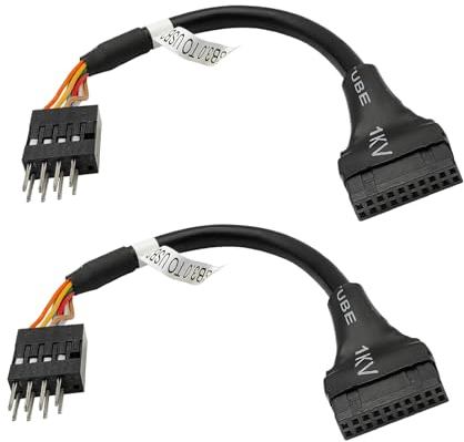 iYueMps USB 3.0 to USB 2.0 Motherboard Adapter Cable, 2Pcs 19 Pin USB3.0 Female to 9 Pin USB2.0 Male Motherboard Cable Adapter Converter 6 inch/15cm