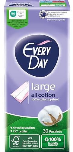 EveryDay All Cotton Large Slipeinlagen, 100 % Baumwolle, 30 Stück