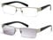 TWINKLE TWINKLE 2 Pack Men' Semi-Rimless Reading Glasses Light Tinted Lens &Clear Lens Reading Sunglasses/Spring Hinge R401 (Silver & SilverTintedGrey, +0.75 Magnification)