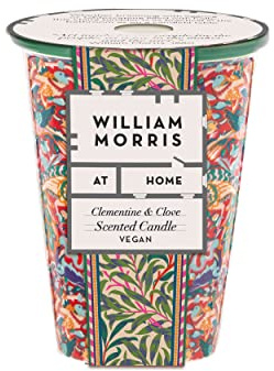 William Morris At Home Peacock-Clementine & Clove Scented Candle 180g (in Fine China Tumbler) - Fragrant Candle in Elegant Tumbler! Christmas Home Decor, Festive Aroma