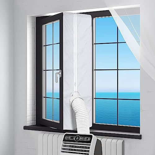 Flintronic Cubierta Aislante Universal de Ventanas,【300CM】Cubierta Aislante para Ventanas para Aparatos de Aire Acondicionado Portátiles y Secadoras, 100% Aislamiento y Sellado, Cácil de Instalar.