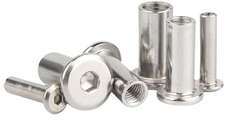 Écrou de rivet en acier inoxydable SS304 Douille hexagonale Écrous de chapeau de connecteur de meubles (50,M6 x 20mm)