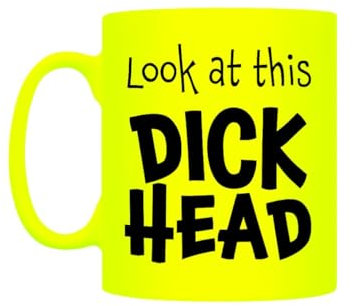 Grindstore Look at This D*ck Head Yellow Neon Mug
