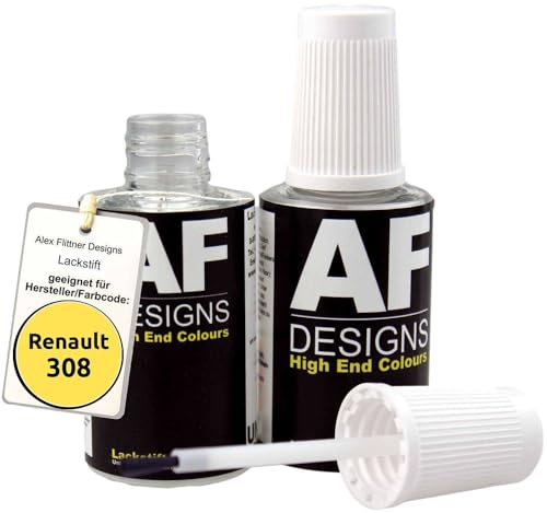 Stylo de retouche compatible avec Renault 308 Jaune Tournesol Peinture automobile à séchage rapide 2x20ml