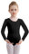 DGSHIRLDJO Ballettanzug Mädchen Ballett Trikot Baumwolle Langarm Ballett Body TanzBody Turnanzug Gymnastikanzug für Kinder Damen Größe 110-160 (schwarz, 140)