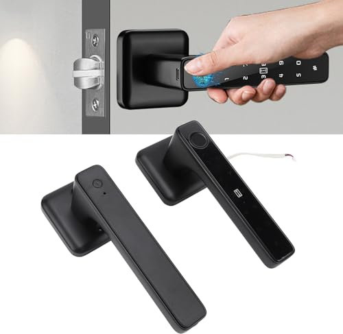 Cerradura de Puerta Inteligente, Cerradura Inteligente para Puerta con Huella Dactilar, Código de Acceso, Cerradura de Entrada de Puerta sin Llave con Llaves de Manija, Tarjetas