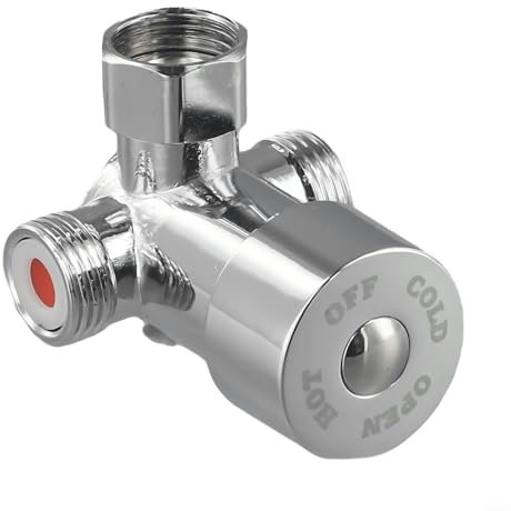 Vanne de mélange d'eau, robinet de mélange d'eau chaude et froide, mitigeur thermostatique de contrôle de la température, mitigeur thermostatique à 3 voies, pour de nombreux tuyaux domestiques