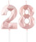 Roségold Kerzen 28 Geburtstag, 3D Nummer 28 Kerze für Kuchen, 28 Geburtstag Dekorationen für Mädchen, Roségold 28 Kerzenschwanz-Topper für Mädchen, Haare, ihm, Geburtstagsfeier Dekorationen