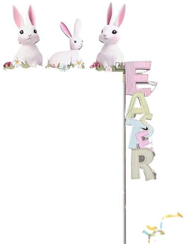 Oster-Türdekorationen – Holz 3D Hängender Hase und Eier mit Eckhaken, Hasen-Ornamente für Innen- und Außenbereich, Heimdekoration (P-4 rechts)