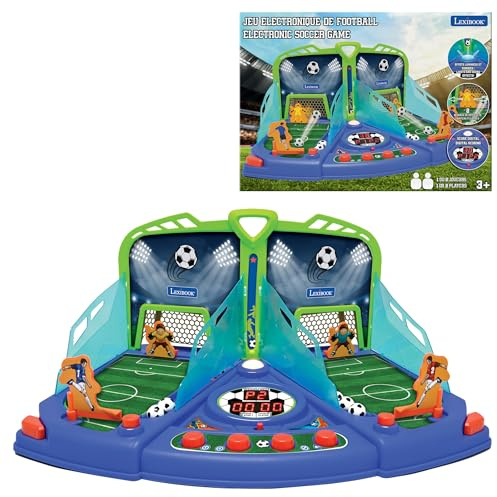 Lexibook, elektronisches Fußballspiel mit Licht- und Soundeffekten für 2 Spieler, Blau/Grün, JG945