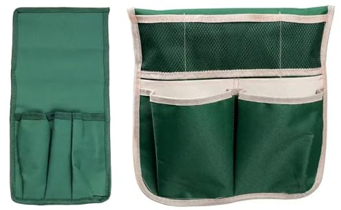DONGKER Taschen für Werkzeug, 2 Stück Werkzeugtasche fur Kniebank, Mehrzweck Aufbewahrungstasche mit großen Taschen für Gartenbank, Gartenkniestuhl, Gartenhocker I Erleichtert die Gartenarbeit