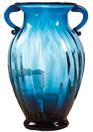 SBCGFY Blaue Vase, Glasvase, hohe Vasen, große Blumenvase, kleine Vase, Amphore für Hydrokultur, frische Blumen, für die Dekoration des Zuhauses(Blue 15 * 30.5CM)