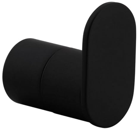 Matt Black Round Robe Hook - Wall Mounted Modern Bathroom Accessory