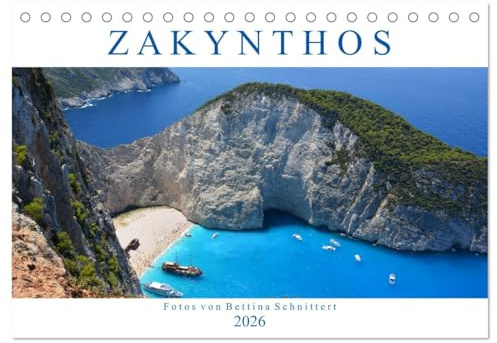 Zakynthos 2026 (Tischkalender 2026 DIN A5 quer), CALVENDO Monatskalender: Fotografien von der ionischen Insel Zakynthos (CALVENDO Orte)