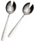 GRÄWE Königstein Lot de 2 couverts à salade en acier inoxydable chromé 18/0 avec poignées courtes, polies, passent au lave-vaisselle, cuillères de service au design intemporel