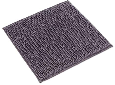 WohnDirect Badematte 45x45cm | Grau - rutschfest & Waschbar - Badezimmerteppich zum Set kombinierbar, Badvorleger, WC Garnitur, Badteppich