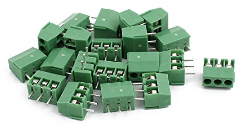 sourcing map 20 Stück ZB350 AC300V 10A 3P Schraube PCB Schraubklemme Grün | 3, 5mm Tonhöhe