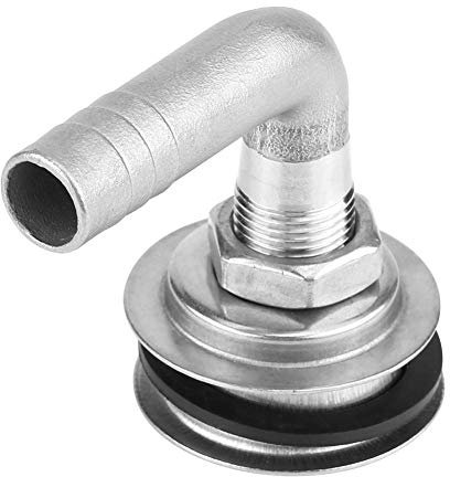 KIMSS Boat Gas Tank Vent,90°Stainless Steel Marine Boat Flush Mount Fuel Gas Tank Vent for 5/8 Hose(Silver)