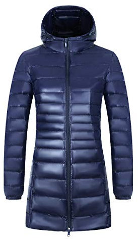 Piumino Lungo Leggero Donna Con Cappuccio Piumini Lunghi Leggeri Giacca Piumino Leggeri Donna Giacconi Invernali Cappotto Piumino Trapuntato Ultraleggero Giubbotti Giubbini Giacca Invernale Marina