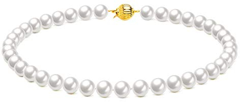 McPearl Original Perlenkette, Perlencollier mit Kugelschließe GG. Top Qualität aus Deutschland. (55, 10.0mm)