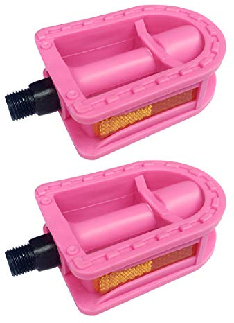 N3od3er Pédales de vélo améliorées de 1,27 cm, 1 paire de pédales en résine pour enfants de 30,5 cm, 35,6 cm (rose)
