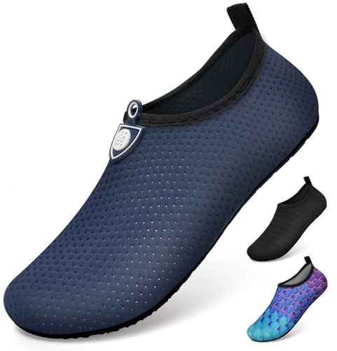 WateLves Beach Swim Aqua Socks Barefoot Water Shoes Swimming Yoga Sea Snorkeling Diving Pool Women Mens Kd Navy 7.5/8.5 UK
