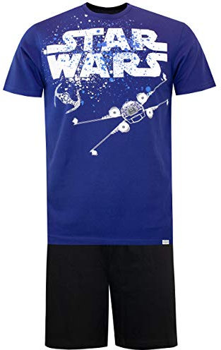 Star Wars Pyjamas | Short Sleeve Mens Pyjamas Set | Cotton Men's Nightwear Blue Small