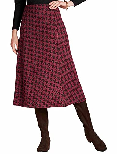 Amber Ladies Jacquard Skirt Wine 12 Petite