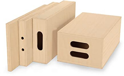 PROAIM Full Set of 4 Standard White APPL-Box for Studio, Film Set & Photography. Multi-Use Wooden Boxes. Use them for Propping, Levelling, Standing. Full, Half, Quarter & Pancake (AB-SET4-WH)