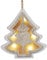 hellum LED Tannenbaum zum Aufhängen, Holztannenbaum weiß gebeizt, 5 warm-weiße LED, 19x17,5cm, batteriebetrieben (2xAA, Nicht inkl.) Fensterdeko Wohnzimmer Schlafzimmer Weihnachtsdeko 521054