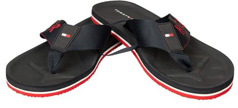 Tommy Hilfiger Infradito uomo ciabatta mare piscina flip flop beachwear laccio in tessuto articolo XM0XM02330, DW5 Desert sky, 41