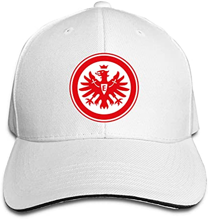 Aiier EIN-Tracht Fra-Nkfurt Logo Gebogene Krempe Cap Gedruckt Baseball Cap Sonnenblende Reisekappe Sandwich Cap Verstellbar Trucker Hut, weiß, One size