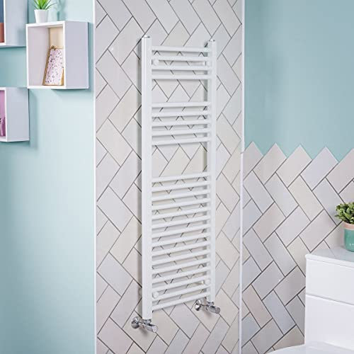 Warmehaus Radiateur de salle de bain contemporain droit avec porte-serviettes chauffant Blanc 1200 x 450 mm