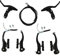 gohantee Complete Bike Brake Set, Black Brake Set Bike Brake Lever Front and Rear Inner and Outer Cables for Most Bicycle, Road Bike, Mountain Bike