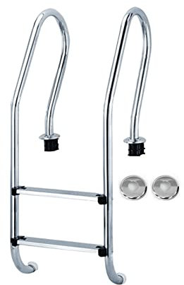 Scalette per Piscina Interrata Sistema di Entrata e Uscita per Piscine Interrate capacità 440 Libbre con Gradini Antiscivolo per Piscine di Acqua Salata