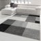 Moderner Schlafzimmer Teppich mit quadratischen Mustern | pflegeleicht | Creme grau, Größe 200x280 cm