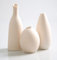 Mini Kleine Deko Vasen 3er Set aus Keramik für Tischdeko, Handgefertigte Blumenvasen im Boho Look für Pampasgras, Beige Vase