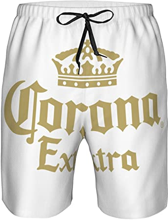 DJNGN Kompatibel mit Corona Herren-Badehosen, extra schnell trocknende Badeshorts, Netzfutter, Strandbadebekleidung mit Taschen, Badeanzügen für den Urlaub