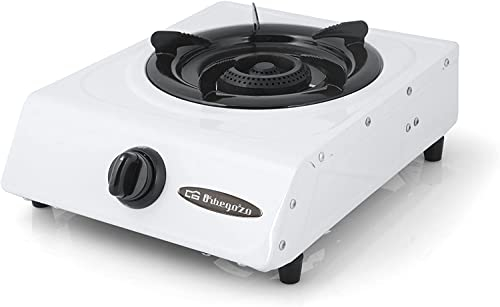 Hornillo a gas butano o propano 1 fuego, encendido piezoeléctrico, quemador de triple corona, uso exterior