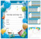 SOL 28x Blue RSVP Party Invitations with Envelopes - Premium Cardstock RSVP Invitation for all Occasions - Birthdays, Baby Showers, Christening, RSVP, Kids Childrens Parties Celebrations - [Write On]