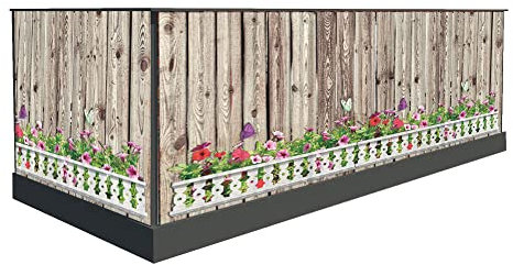 Sichtschutz für den Balkon 100cm hoch oder andere Windschutz balkonsichtschutz Balkonumrandung sichtschutz Sichtschutznmatte Terrassenüberdachung (500 x 90 cm, Muster 21)