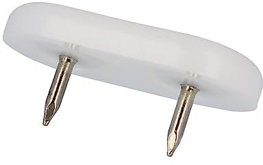 4X Nagelgleiter Stuhlgleiter mit Nagel - Kunststoff Mögelgleiter für Stühle und Tische (Natur, 45 x 20 mm)