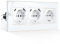 CNBINGO Dreifachsteckdose mit USB Anschluss, 2× (USB-A und Typ-C Port Max.2,1 Amp total), Unterputz Steckdose mit Krallen, Schuko Steckdose mit Glasrahmen in Weiß, 3-Fach