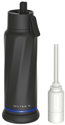 WATERH Vita Smart Water Bottle with Reminder to Drink Water, BPA-Free Vacuum Insulated Water Bottles with Filter & Straw, Bluetooth Intake Water Tracking Bottle, Ideal for Gift (18 oz)