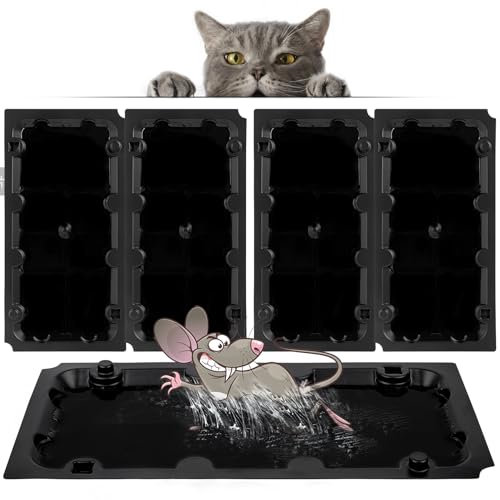 Trampas para Ratones 4 Piezas Trampa Ratas Impermeable Mata Ratas Potente Pegamento Ratas Trampa Ratones Pegamento Ratones Trampa Adhesiva para Ratones Apto para Ratones y Ratas