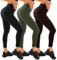 Walifrey Leggings Damen, High Waist Leggings für Damen Opak Schwarz/Armeegrün/Braun Leggings für Sport Gym Yoga LXL