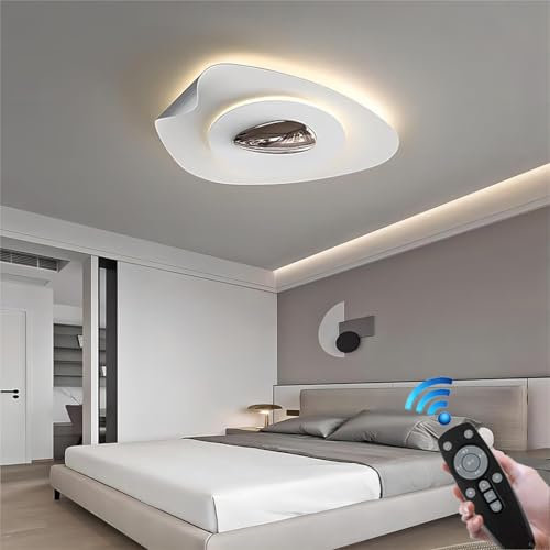 LYSDjia Deckenlampe Metall Lampenschirm LED personalisierbar nordischer Stil dimmbare Deckenleuchte gebogen mit moderner Nachtlichtfunktion Kücheninsellampe Wohnzimmer Schlafzimmer Esszimmer Kronleuch