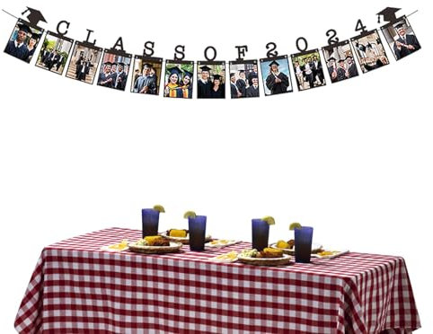 Samuliy Graduation Photo Banner Class of 2024 - Bild Dekoration Banner für Klasse | Abschlussbanner für unvergessliche Fotos, Bildanzeige