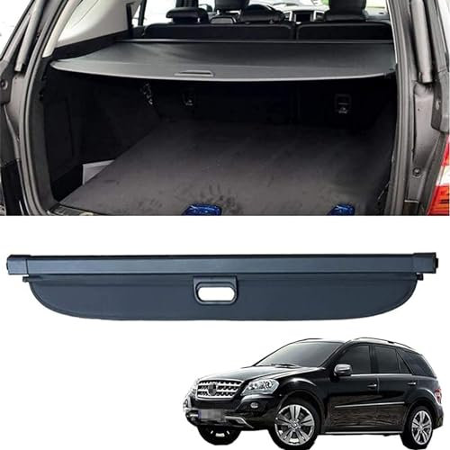 ZXAJDWNU Auto Einziehbare Laderaumabdeckung Für Benz ML W164 ML320 2006-2012, Hintere Kofferraum Hutablage Gepäckrollo Sicherheitsabschirmung Aufbewahrung Innere Zubehör