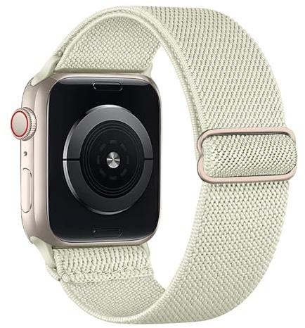 Elastisches Nylon Loop Armband - Kompatibel mit Apple Watch 38mm 40mm 41mm 42mm 44mm 45mm 46mm 49mm - Geflochtenes Sport Band für Watch Ultra SE Series 11 10 9 8 7 6 5 4 3 2 1 (Polarstern)